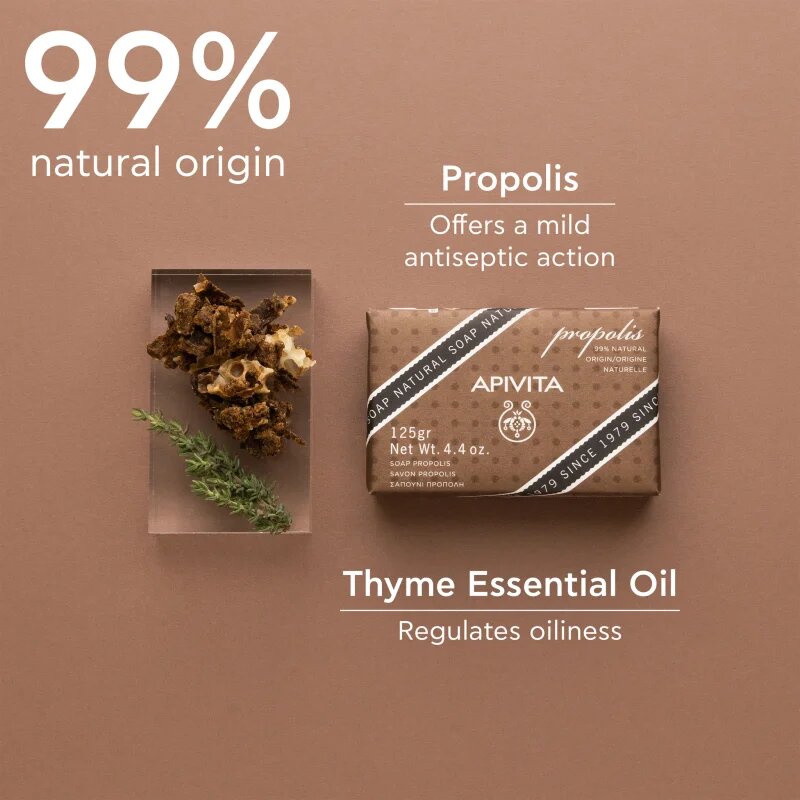 Apivita Natural Soap Propolis tisztító kemény szappan 125 g
