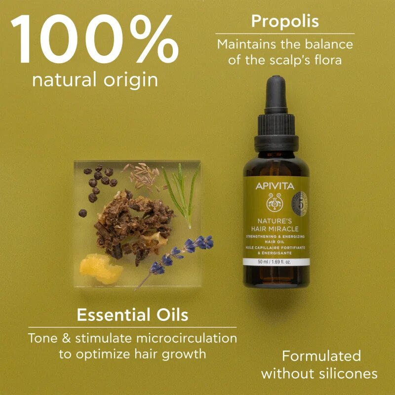Apivita Nature's Hair Miracle Strengthening Hair Oil olaj a haj megerősítésére 50 ml