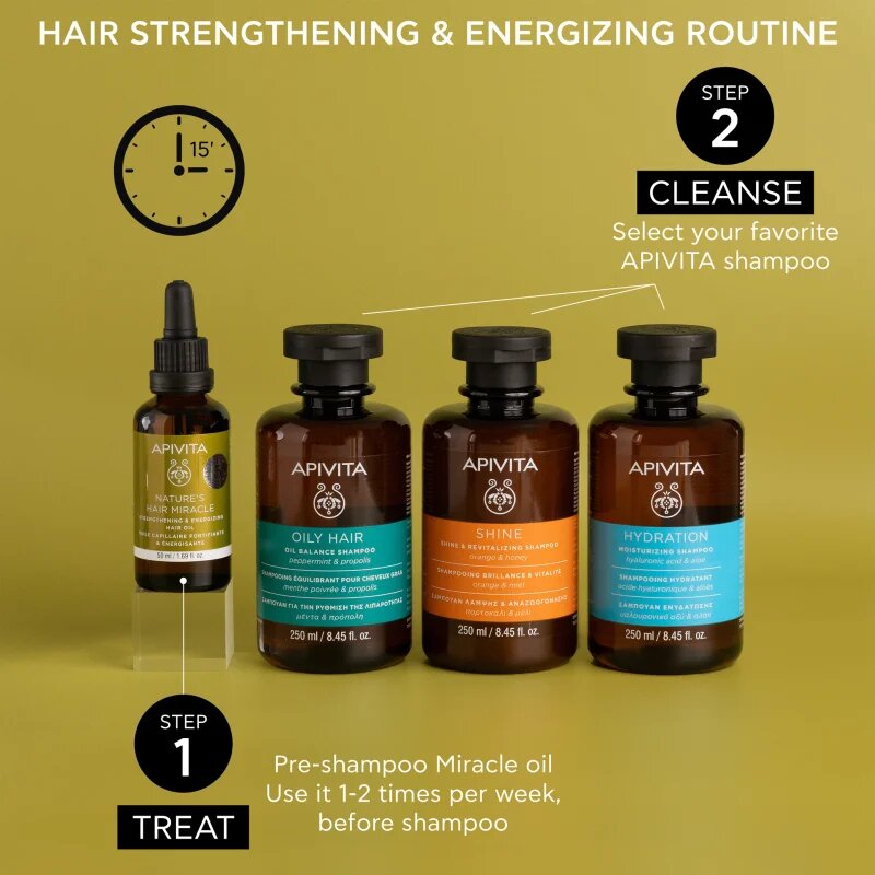 Apivita Nature's Hair Miracle Strengthening Hair Oil olaj a haj megerősítésére 50 ml