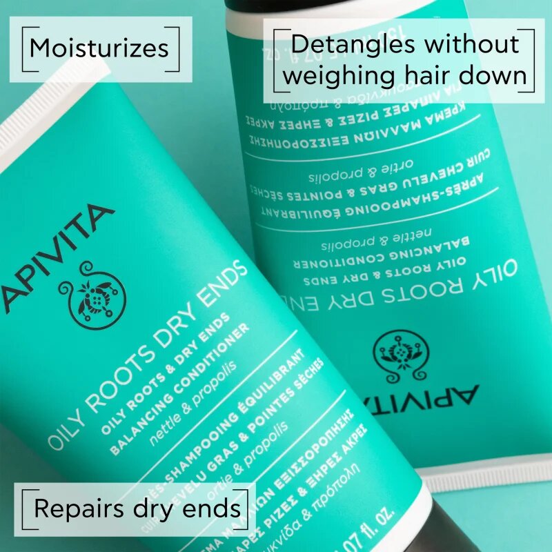 Apivita Oily Roots & Dry Ends Balancing Conditioner kondicionáló zsíros fejbőrre és száraz hajvégekre 150 ml