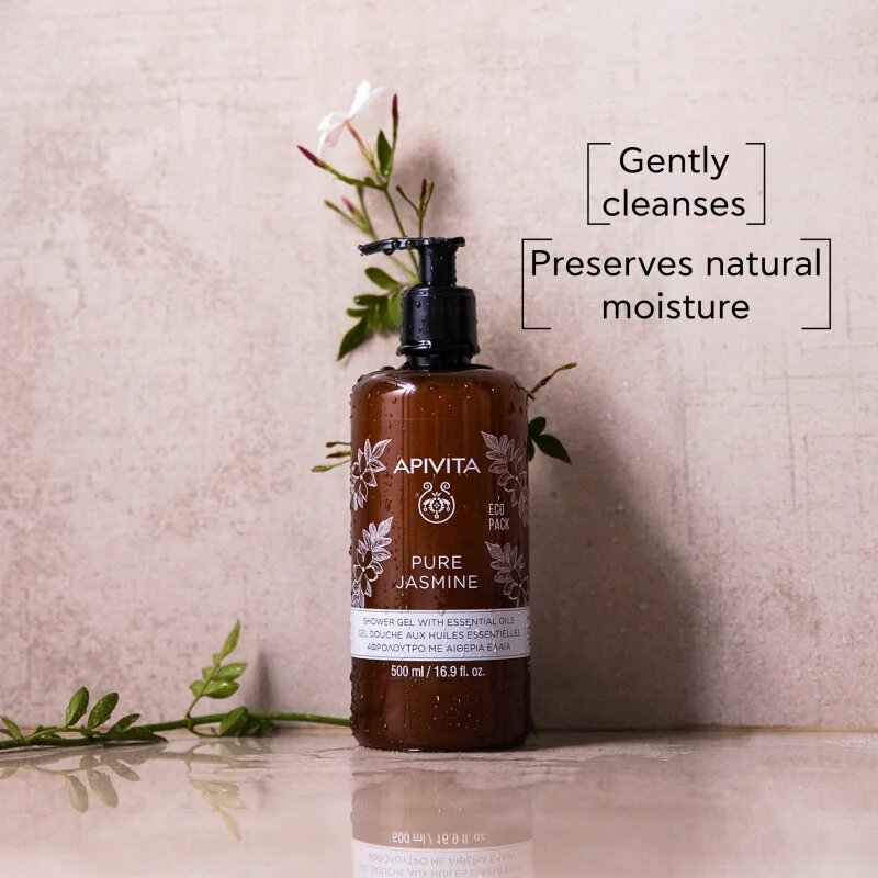 Apivita Pure Jasmine Shower Gel hidratáló tusoló gél esszenciális olajokkal 500 ml