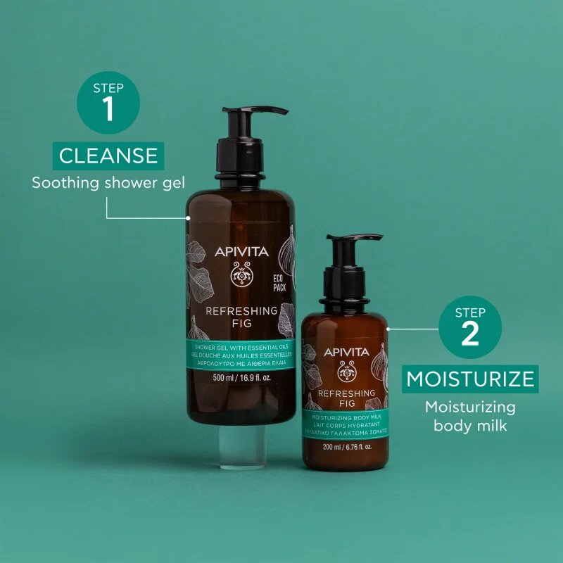 Apivita Refreshing Fig Shower Gel felfrissítő tusfürdő gél esszenciális olajokkal 500 ml