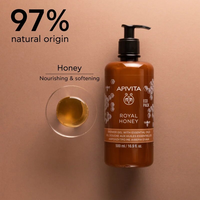 Apivita Royal Honey Creamy Shower Gel hidratáló tusoló gél esszenciális olajokkal 500 ml