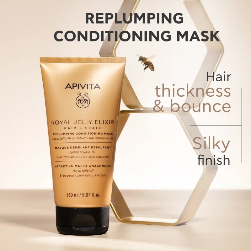 Apivita Royal Jelly Elixir Replumping Conditioning Mask kondicionáló és hajpakolás 2 az 1-ben 150 ml
