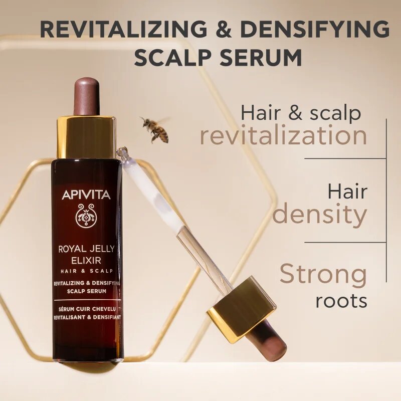 Apivita Royal Jelly Elixir Revitalizing & Densifying Scalp Serum revitalizáló szérum fejbőrre 50 ml
