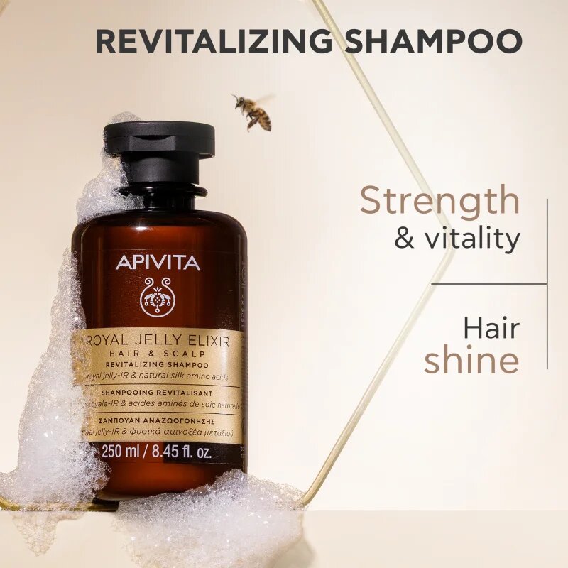 Apivita Royal Jelly Elixir Revitalizing Shampoo revitalizáló sampon az öregedő haj tünetei ellen 250 ml