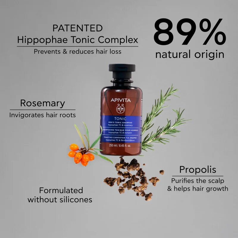 Apivita Tonic Men's Tonic Shampoo hajhullás elleni sampon 250 ml