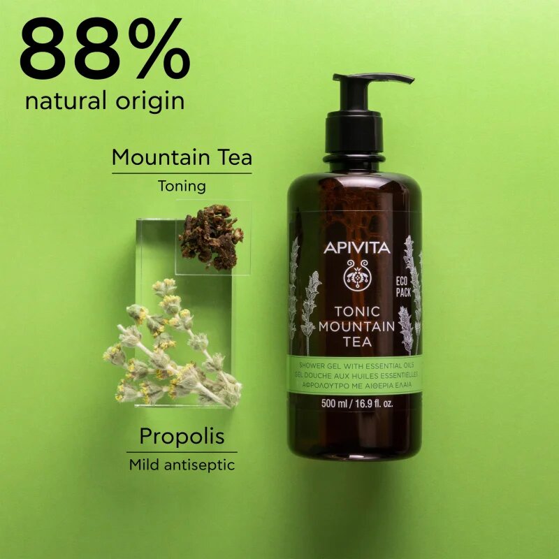 Apivita Tonic Mountain Tea Tonifying Shower Gel tonizáló tusfürdő gél 500 ml