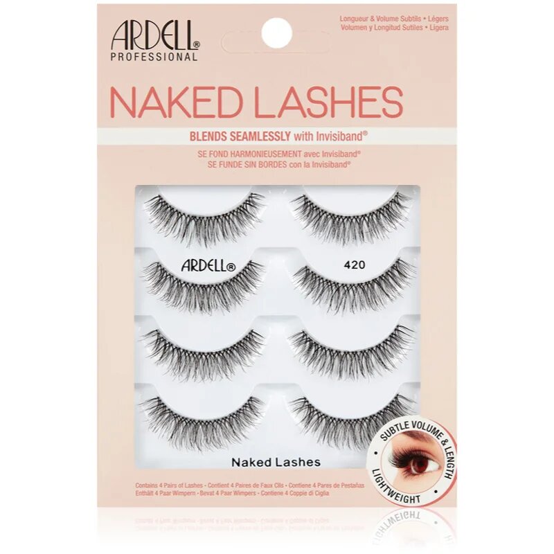 Ardell Naked Lashes Multipack ragasztható műszempilla nagy csomagolás típus 420 4 pár