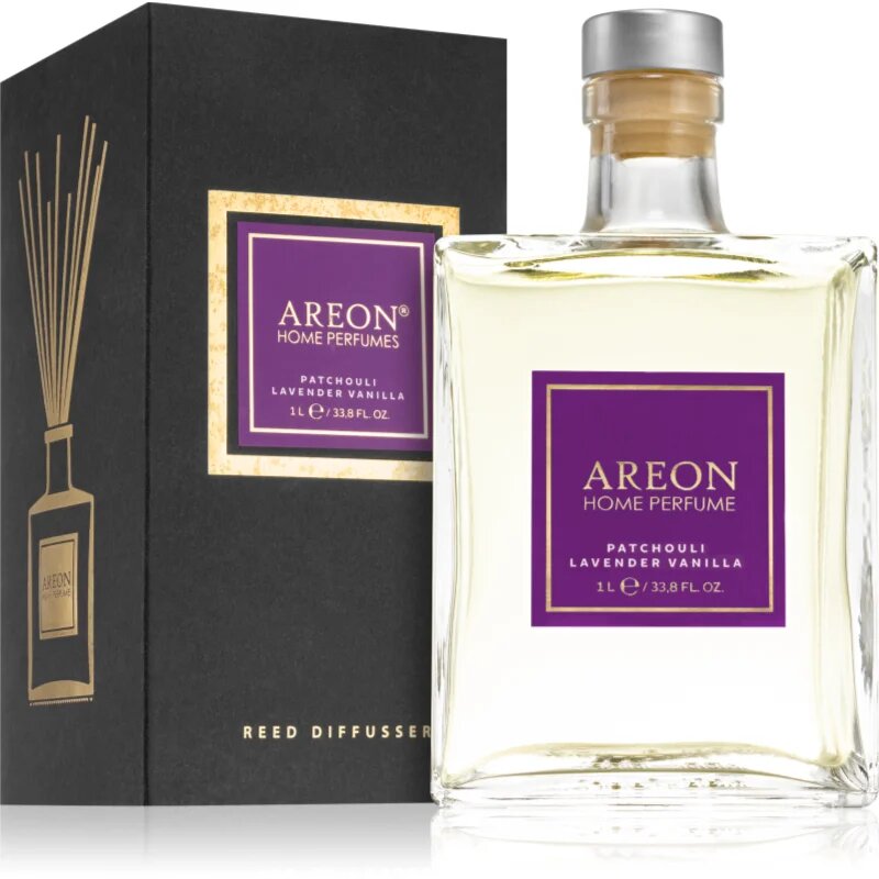 Areon Home Black Patchouli Lavender Vanilla Aroma diffúzor töltettel 1000 ml