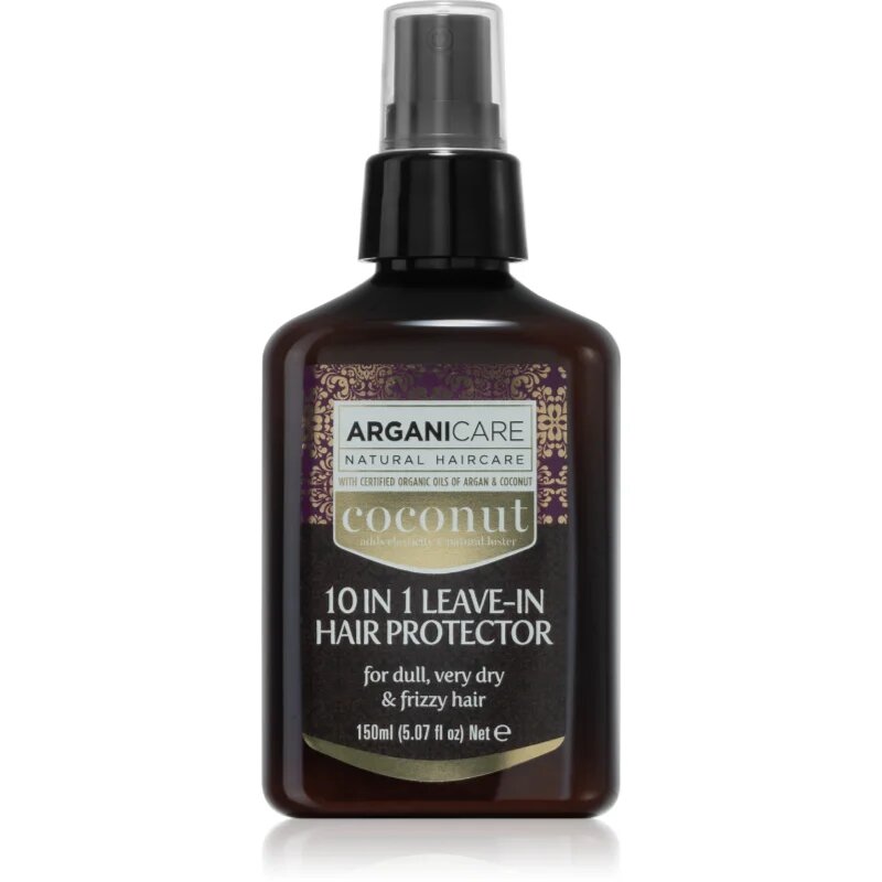 Arganicare Coconut 10 in 1 Leave-In Hair Protector erősítő öblítést nem igénylő ápolás száraz hajra 150 ml