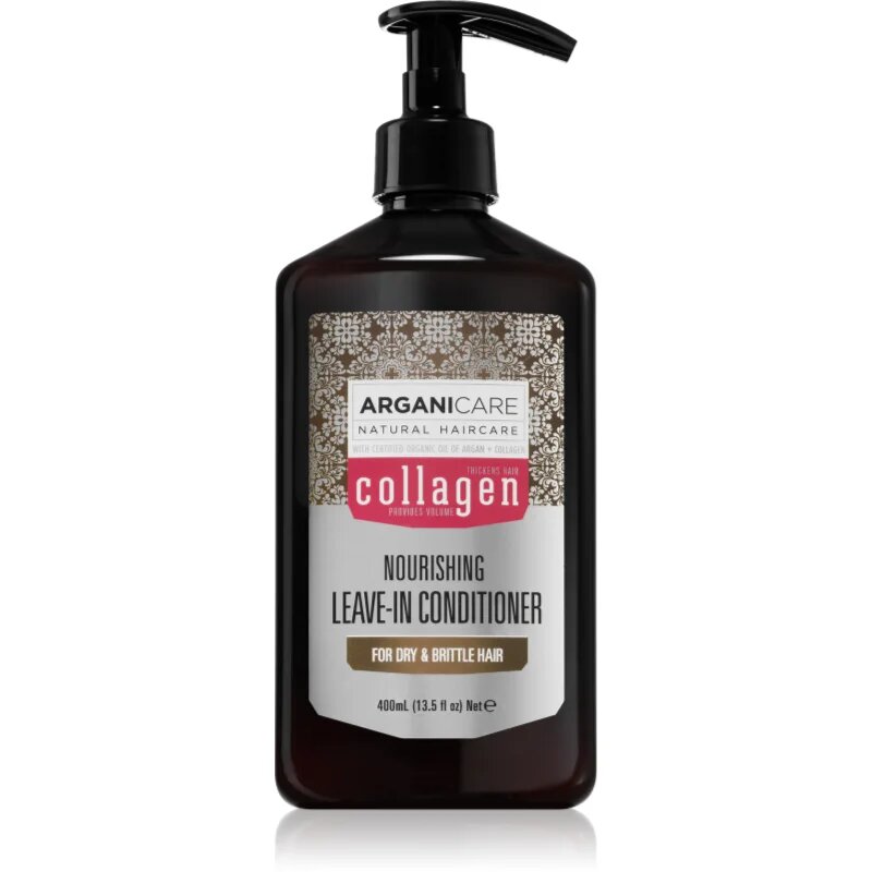 Arganicare Collagen Nourishing Leave-In Conditioner öblítés nélküli kondicionáló a törékeny hajra 400 ml