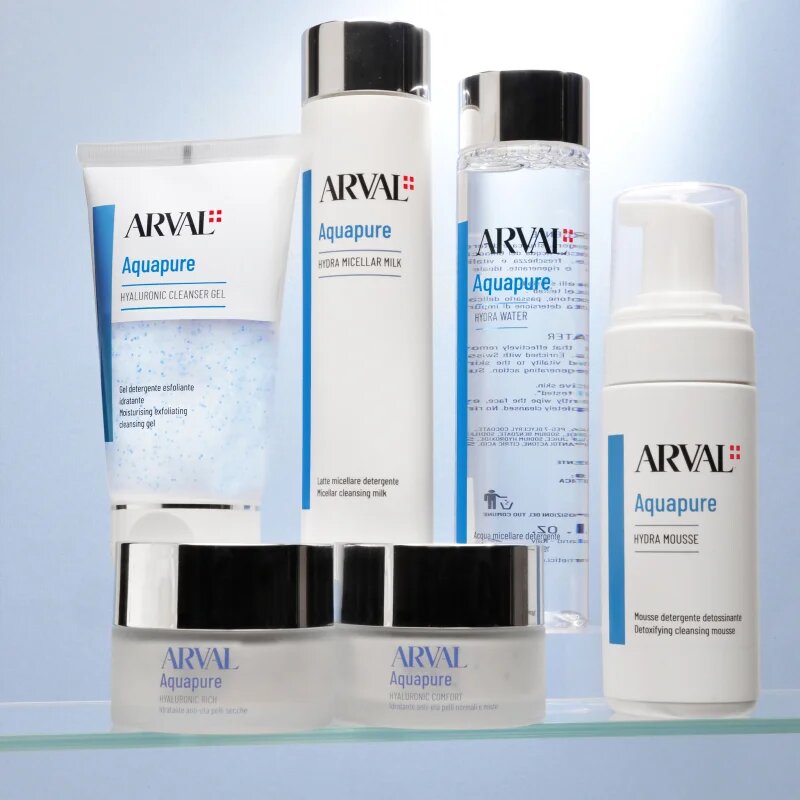 Arval Aquapure Hyaluronic cleanser gel gyengéd hámlasztó gél a bőr tökéletes tisztításához 150 ml
