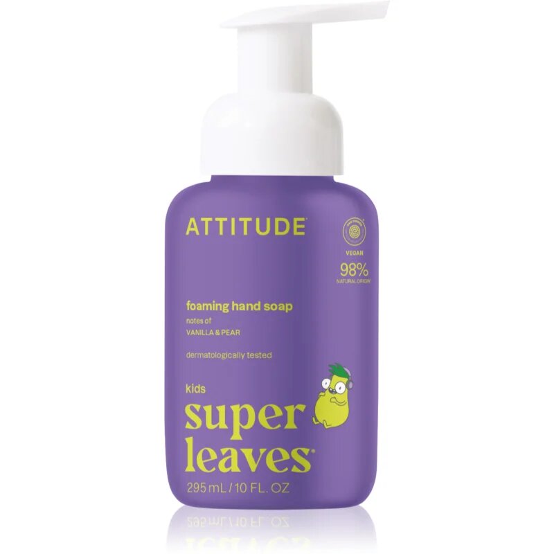 Attitude Super Leaves Kids folyékony szappan a vanília és a körte illatával 295 ml