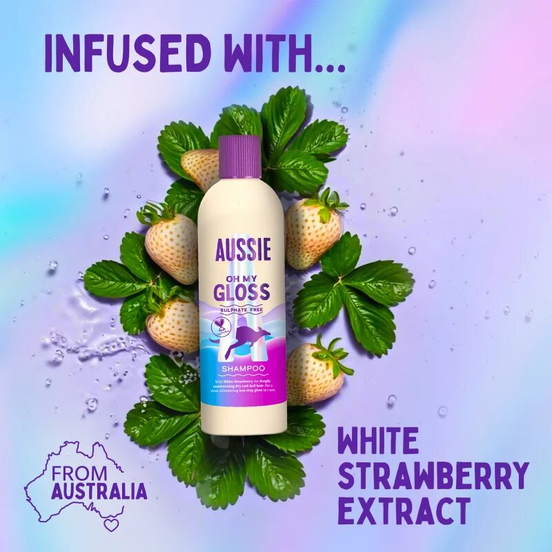 Aussie Oh My Gloss Shampoo sampon a fénylő és selymes hajért 300 ml