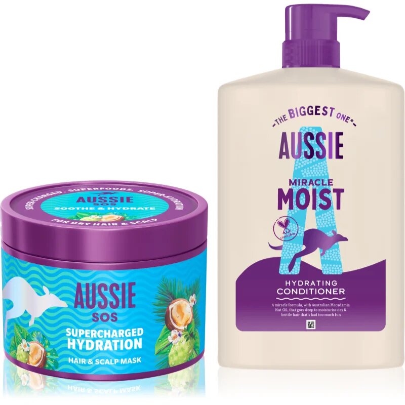Aussie SOS & Miracle Moist szett száraz és sérült hajra