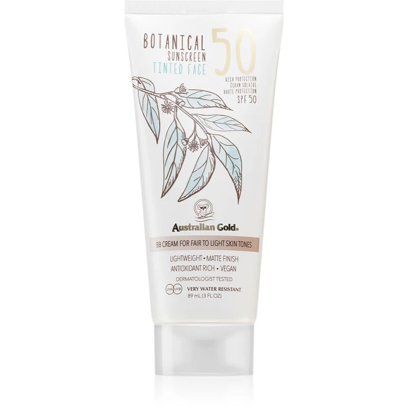 Australian Gold Botanical Tinted Face színező védő krém SPF 50 Fair To Light 88 ml