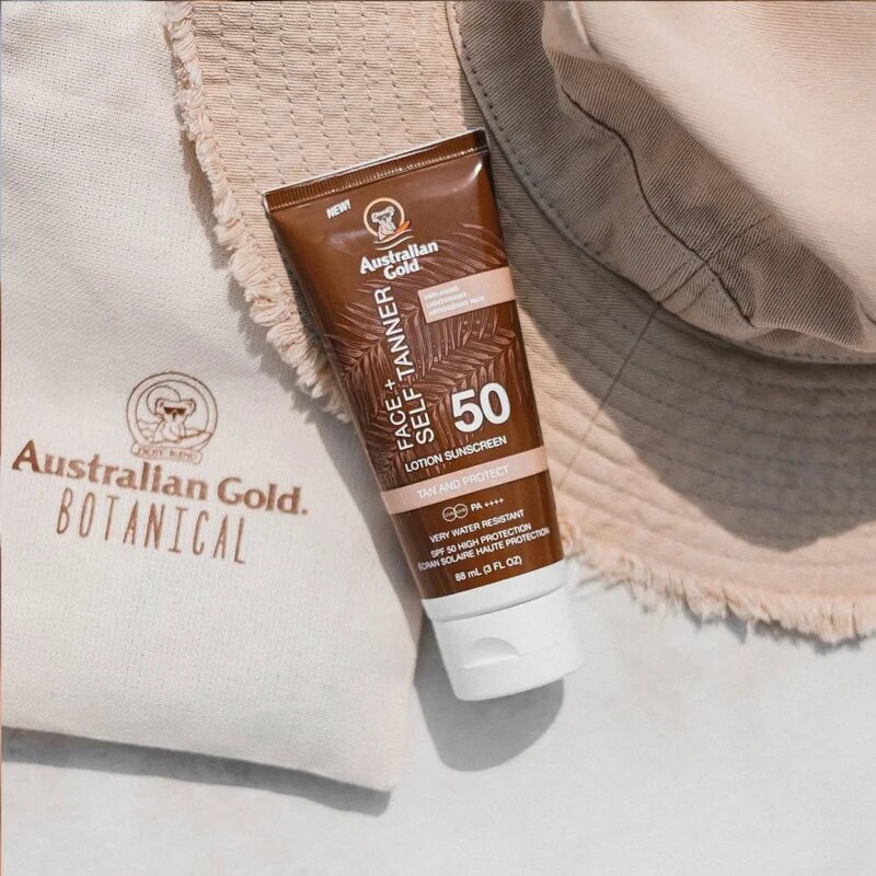 Australian Gold Face + Self Tanner önbarnító arckrém SPF 50 88 ml