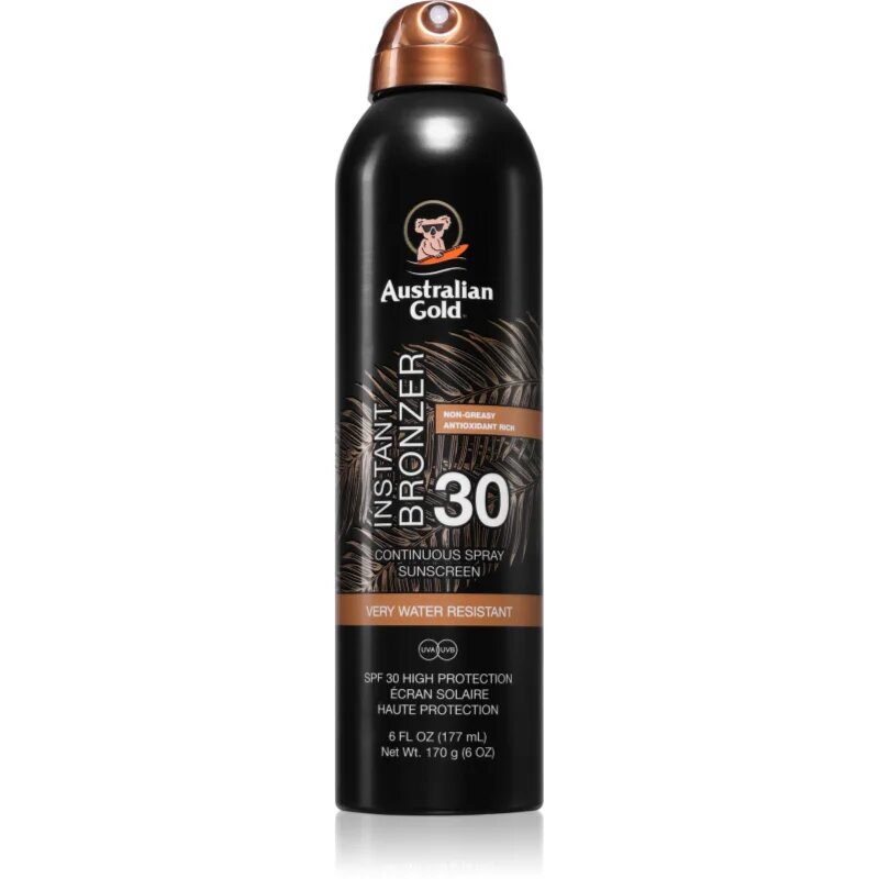 Australian Gold Instant Bronzer napozó spray bronzosítóval SPF 30 177 ml