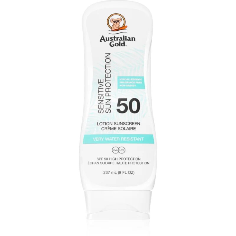 Australian Gold Sensitive napozó krém az érzékeny bőrre SPF 50 237 ml