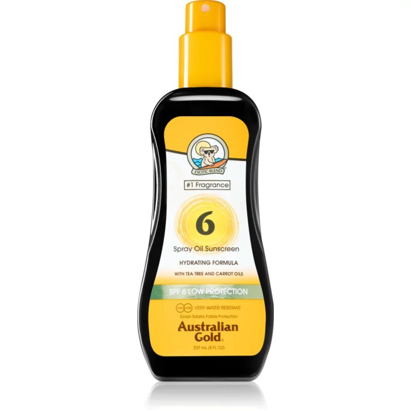 Australian Gold Spray Oil Sunscreen test olaj sprej a káros napsugarak ellen SPF 6 237 ml