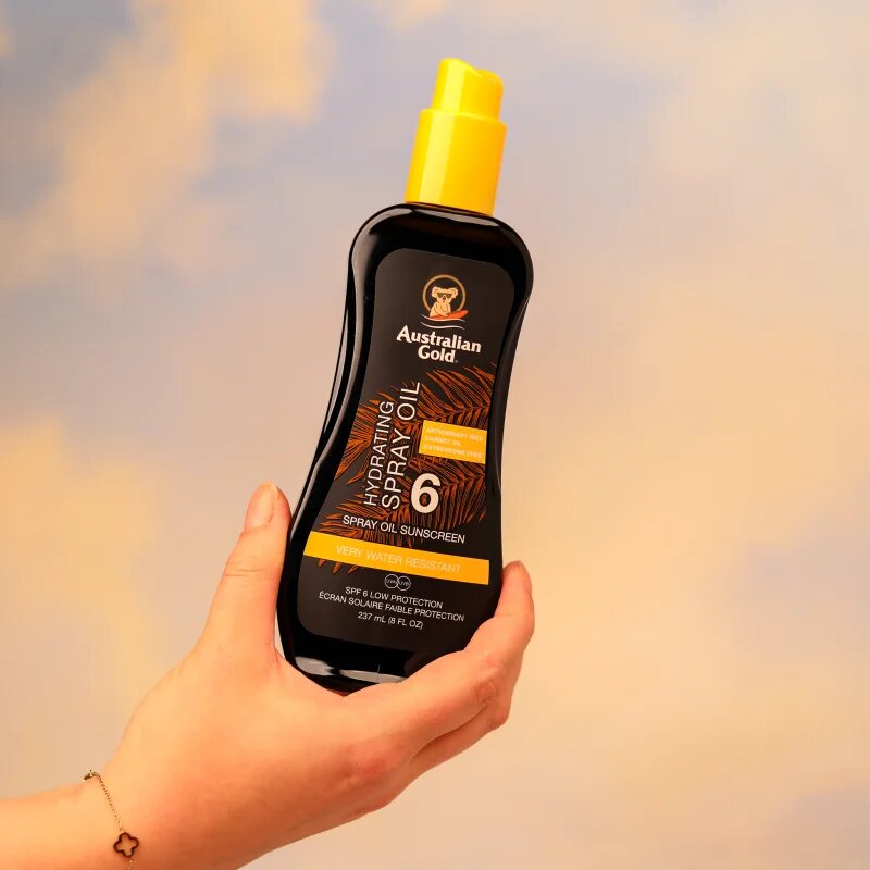 Australian Gold Spray Oil Sunscreen test olaj sprej a káros napsugarak ellen SPF 6 237 ml