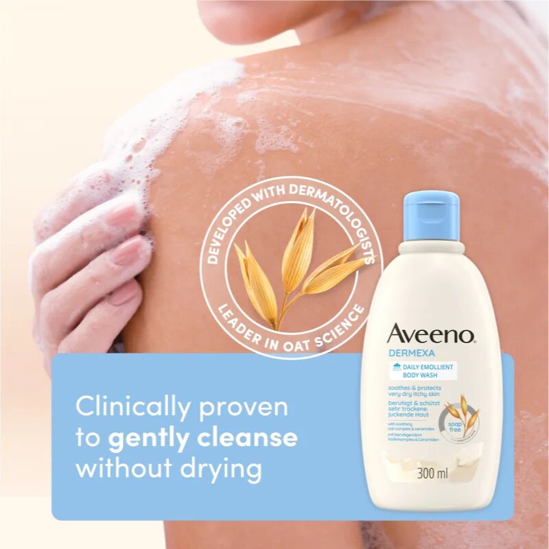 Aveeno Dermexa Daily Emollient Body Wash nyugtató tusfürdő 300 ml