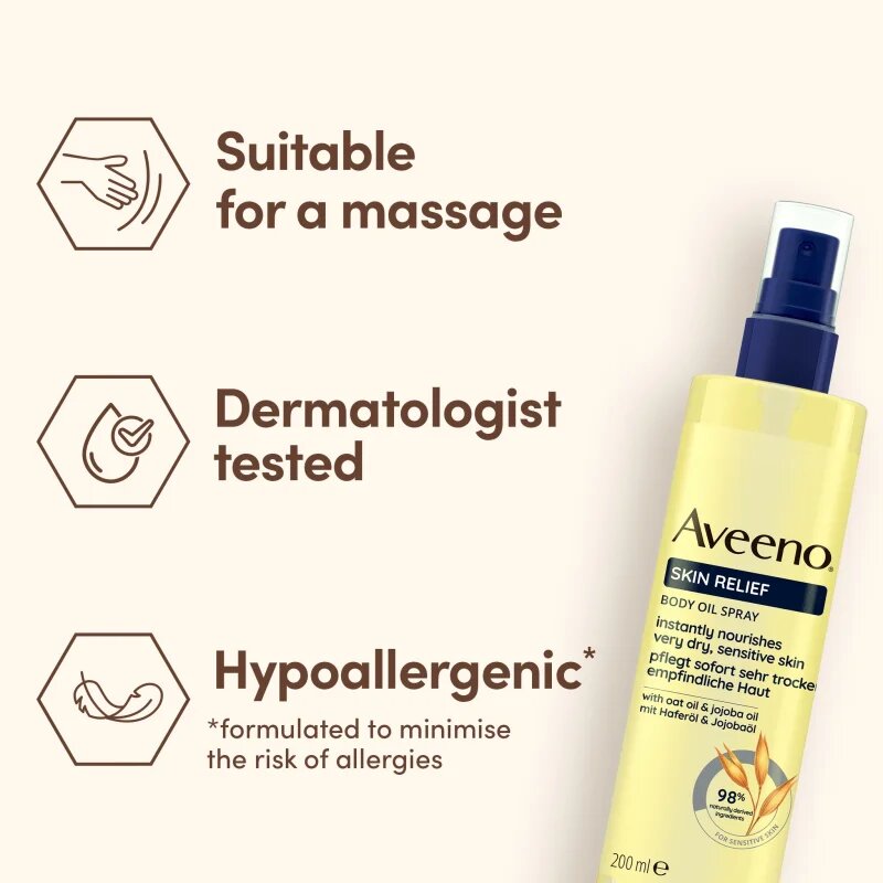 Aveeno Skin Relief Body Oil Spray test olaj sprej 200 ml