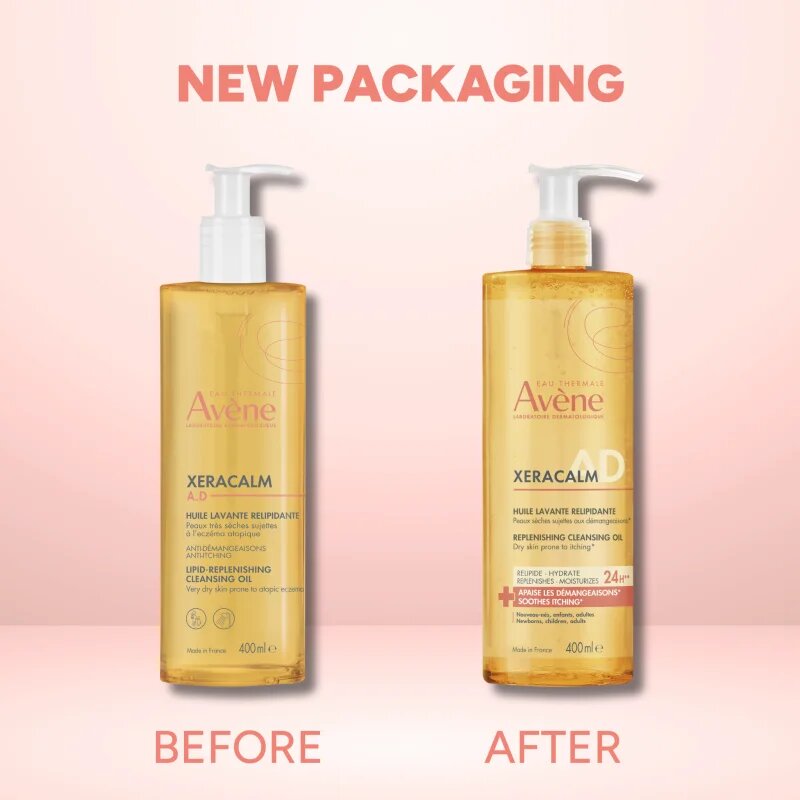 Avène XeraCalm A.D. Lipid-Replenishing Cleansing Oil lipidpótló tisztító olaj a száraz és ekcémás bőrt 400 ml