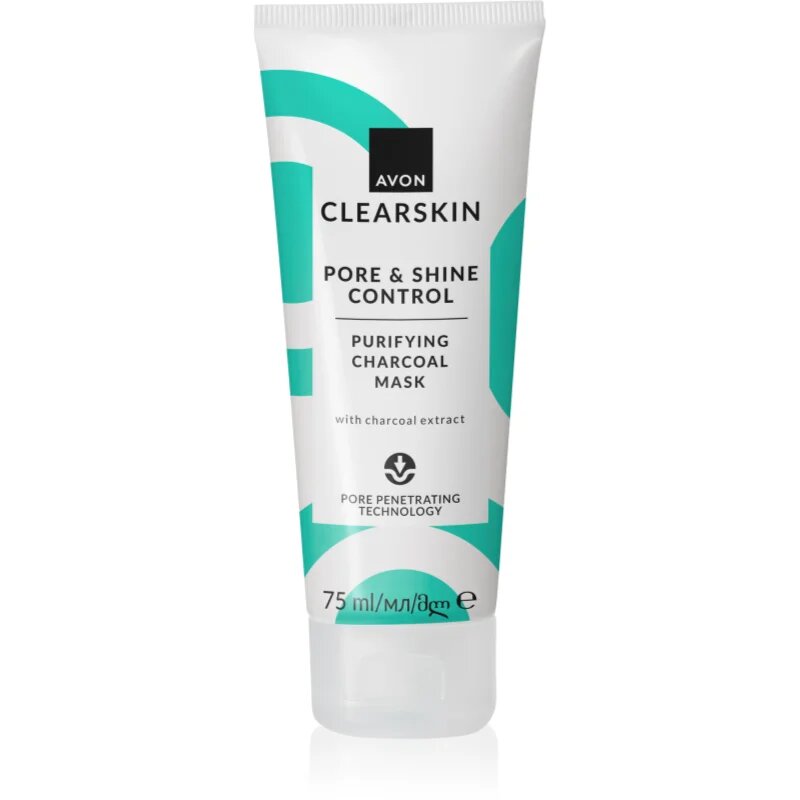 Avon Clearskin Pore & Shine Control tisztító maszk aktív szénnel 75 ml