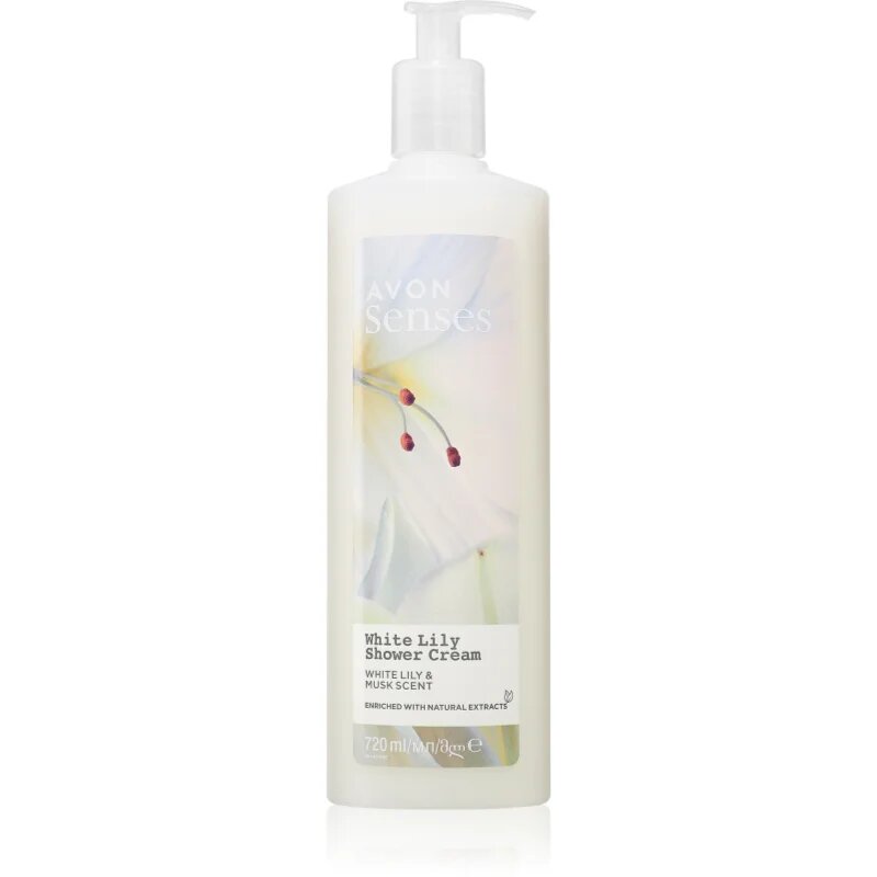 Avon Senses White Lily & Musk felfrissítő tusoló krém 720 ml