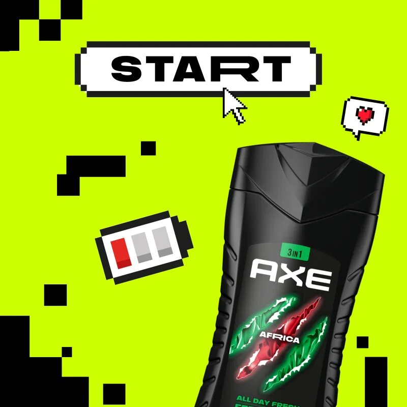 Axe Africa tusfürdő gél arcra testre és hajra 400 ml