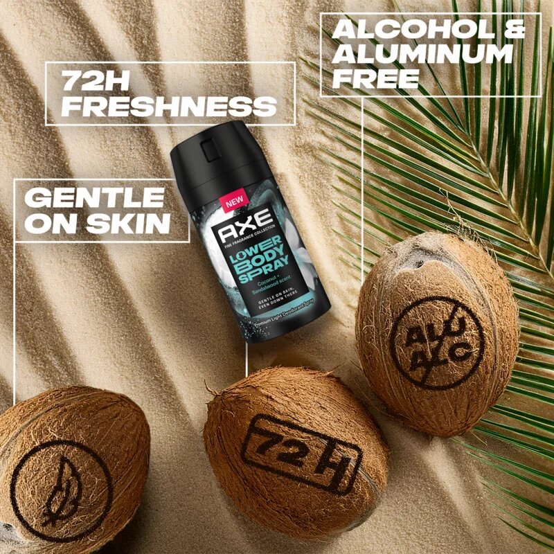 Axe ​Coconut & Sandalwood testápoló spray az intim részekre 100 ml