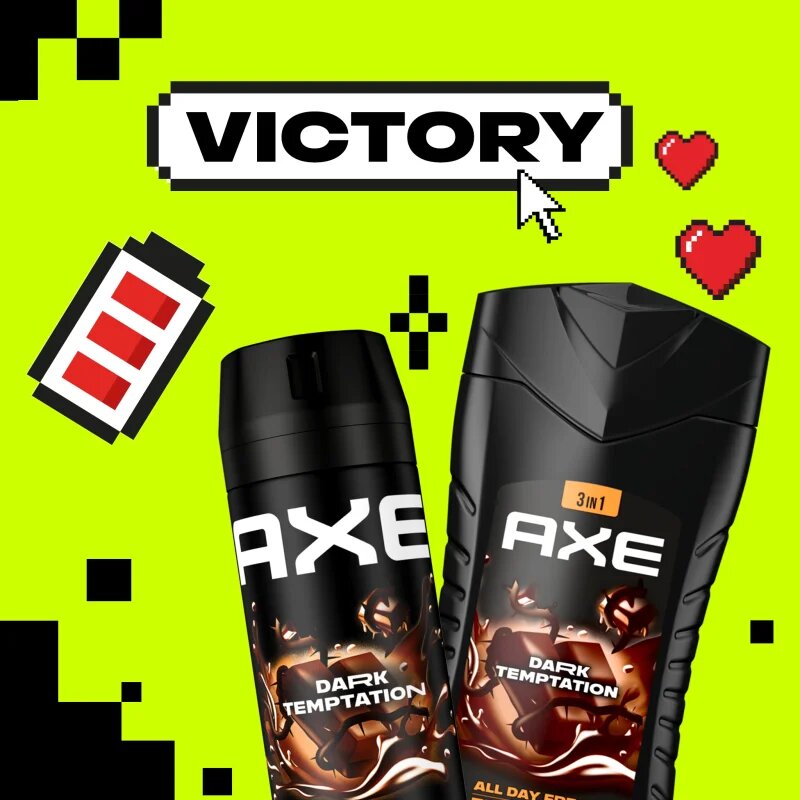 Axe Dark Temptation tusfürdő gél arcra testre és hajra 250 ml