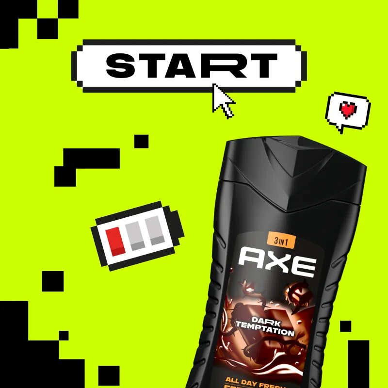 Axe Dark Temptation tusfürdő gél arcra testre és hajra 250 ml