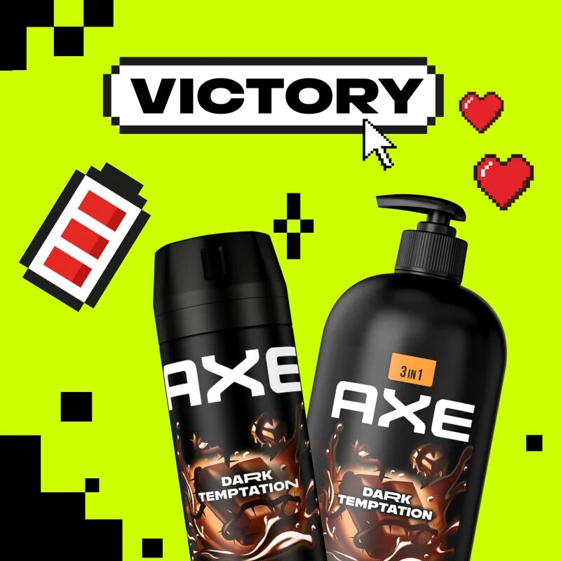 Axe Dark Temptation tusfürdő gél arcra testre és hajra 900 ml
