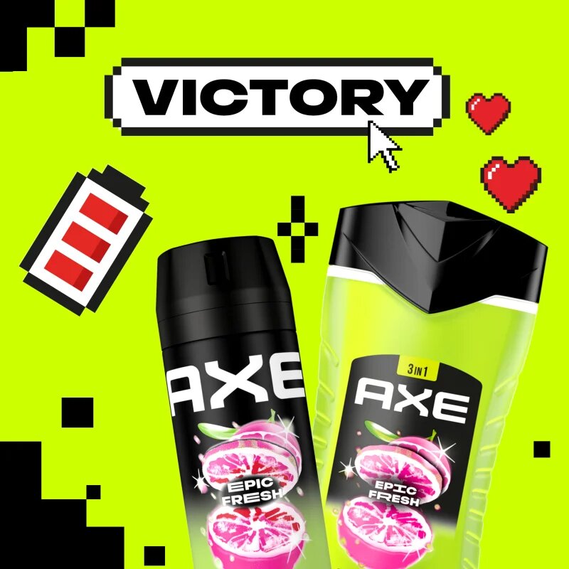 Axe Epic Fresh tusfürdő gél arcra testre és hajra 400 ml