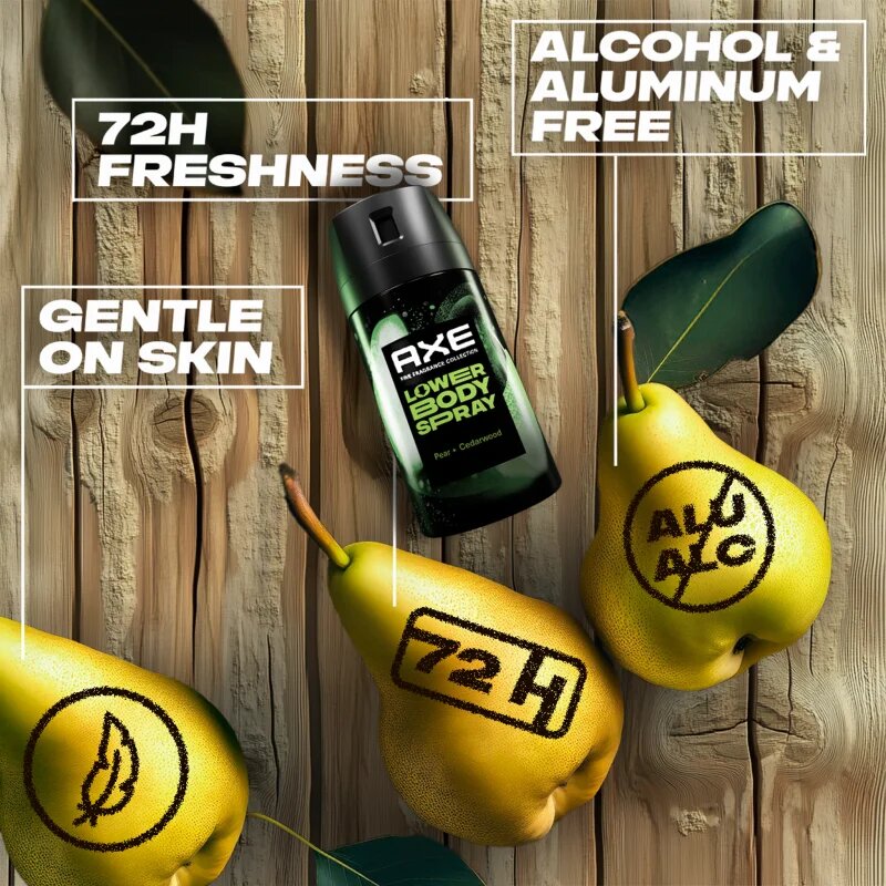 Axe Pear & Cedarwood testápoló spray az intim részekre 100 ml