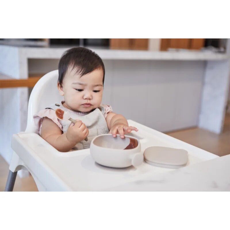 B.Box Silicone Bowl szilikon tálka kupakkal Beige 300 ml