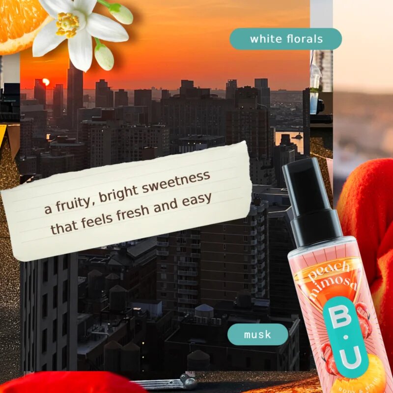 B.U. Peach Mimosa testápoló spray hölgyeknek 100 ml