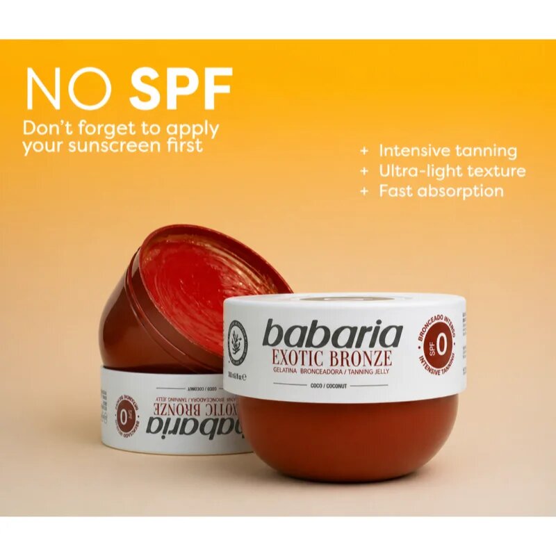 Babaria Tanning Jelly Exotic Bronze test gél az intenzív barnulásért 300 ml