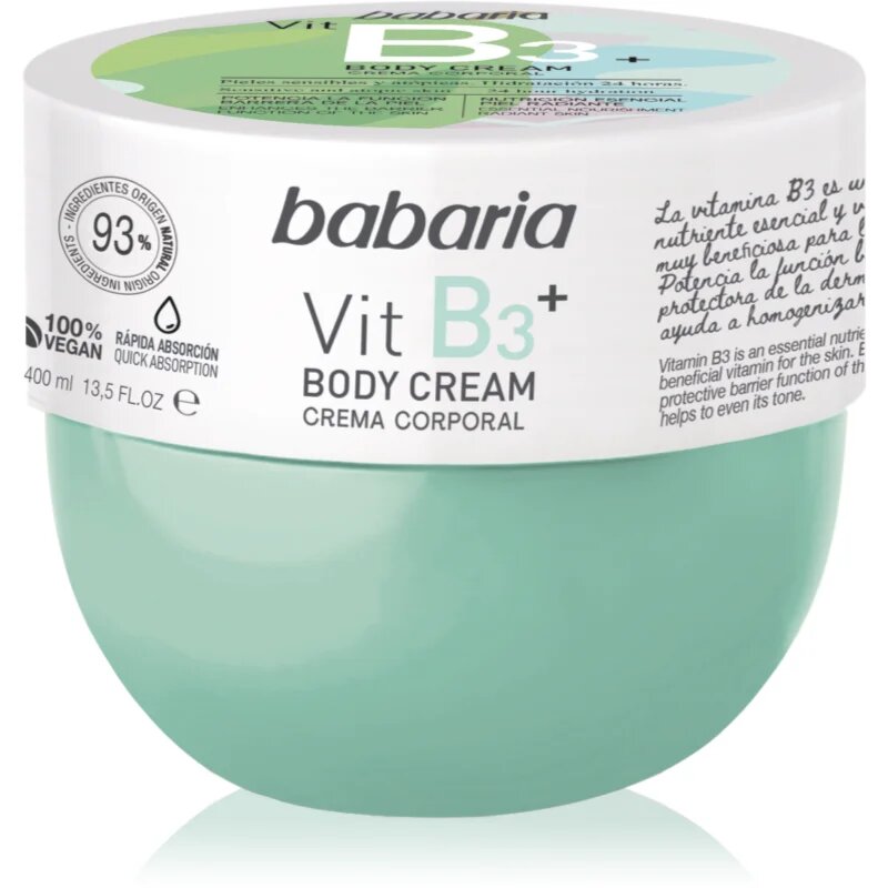Babaria Vitamin B3 testápoló krém az érzékeny bőrre 400 ml