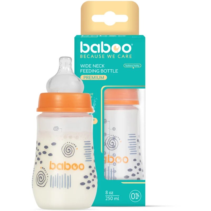 Baboo Anti-colic Feeding Bottle antikólikás cumisüveg Blue Haze 3 m+ 1 db