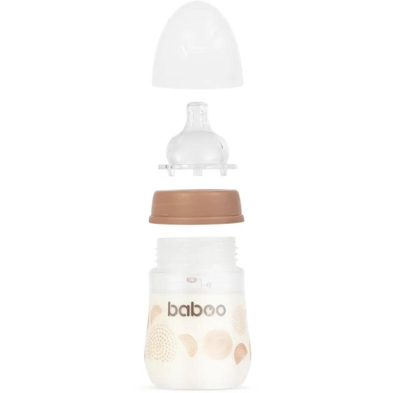 Baboo Anti-colic Feeding Bottle antikólikás cumisüveg gyermekeknek születéstől kezdődően Au Naturale 0 m+ 1 db
