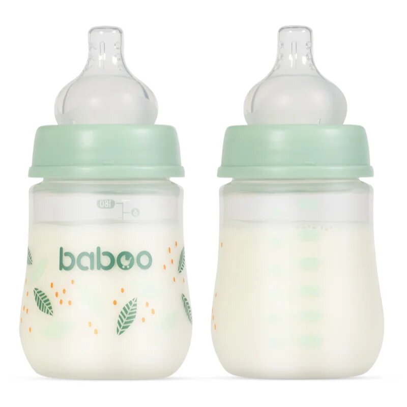 Baboo Anti-colic Feeding Bottle antikólikás cumisüveg gyermekeknek születéstől kezdődően Peachy Keen 0 m+ 1 db