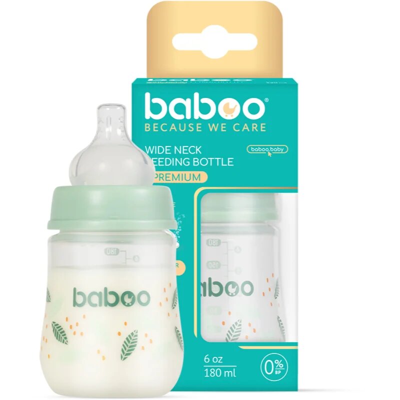 Baboo Anti-colic Feeding Bottle antikólikás cumisüveg gyermekeknek születéstől kezdődően Peachy Keen 0 m+ 1 db