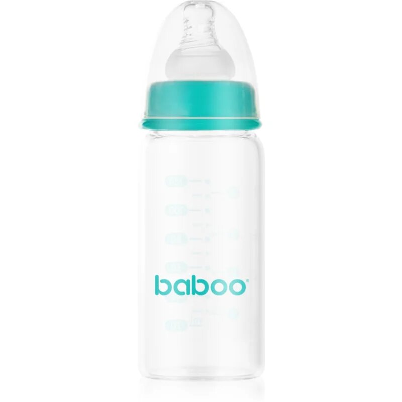 Baboo Anti-Colic Glass Bottle antikólikás üvegből készült cumisüveg 0m+ 120 ml