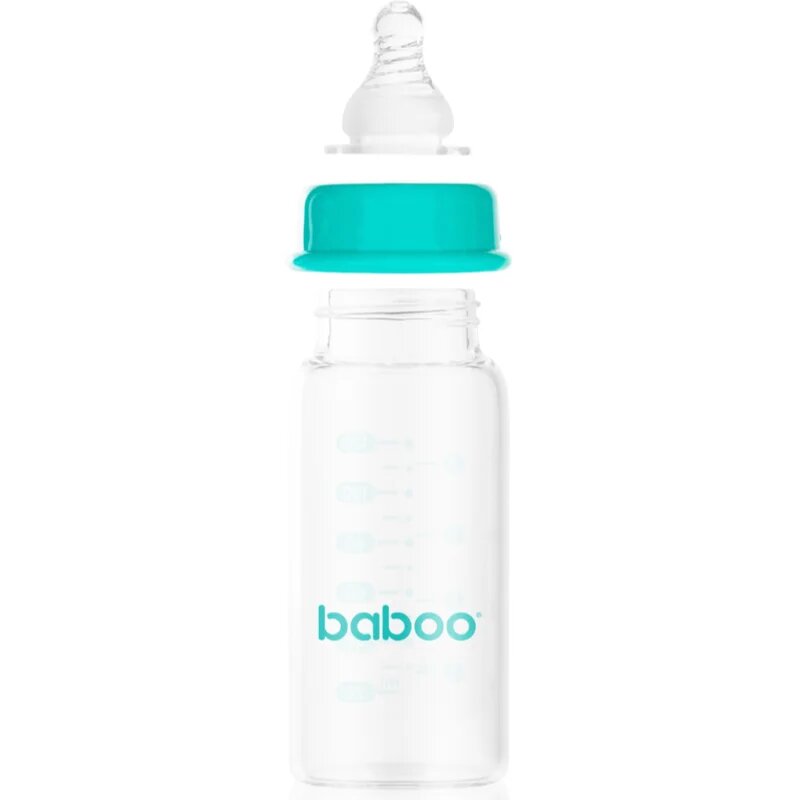 Baboo Anti-Colic Glass Bottle antikólikás üvegből készült cumisüveg 0m+ 120 ml