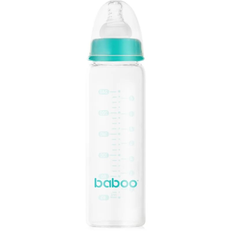 Baboo Anti-Colic Glass Bottle antikólikás üvegből készült cumisüveg 3m+ 240 ml