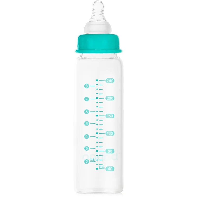 Baboo Anti-Colic Glass Bottle antikólikás üvegből készült cumisüveg 3m+ 240 ml